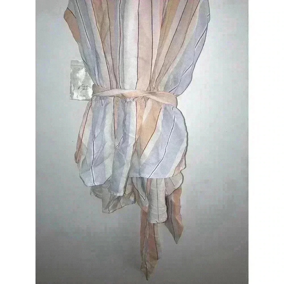 Free People Mackenzie Striped Sleeveless Wrap Button-Up Ivory Combo Top Size XS - Picture 8 of 12
